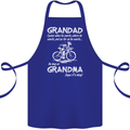 Grandad Cycles When He Wants Cycling Bike Cotton Apron 100% Organic Royal Blue