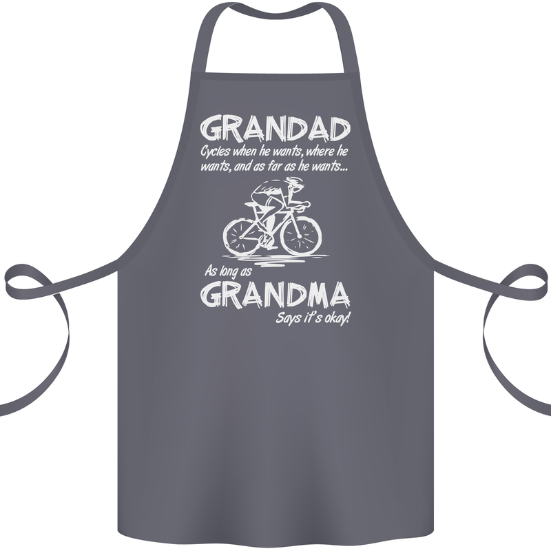 Grandad Cycles When He Wants Cycling Bike Cotton Apron 100% Organic Steel