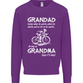 Grandad Cycles When He Wants Cycling Bike Kids Sweatshirt Jumper Purple