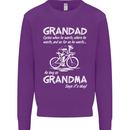 Grandad Cycles When He Wants Cycling Bike Kids Sweatshirt Jumper Purple