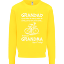 Grandad Cycles When He Wants Cycling Bike Kids Sweatshirt Jumper Yellow