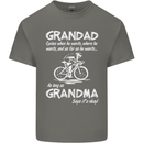 Grandad Cycles When He Wants Cycling Bike Kids T-Shirt Childrens Charcoal