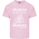Grandad Cycles When He Wants Cycling Bike Kids T-Shirt Childrens Light Pink