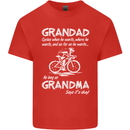 Grandad Cycles When He Wants Cycling Bike Kids T-Shirt Childrens Red