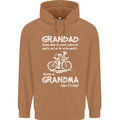 Grandad Cycles When He Wants Cycling Bike Mens 80% Cotton Hoodie Caramel Latte