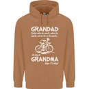 Grandad Cycles When He Wants Cycling Bike Mens 80% Cotton Hoodie Caramel Latte