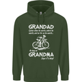 Grandad Cycles When He Wants Cycling Bike Mens 80% Cotton Hoodie Forest Green