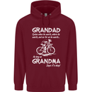Grandad Cycles When He Wants Cycling Bike Mens 80% Cotton Hoodie Maroon