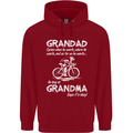 Grandad Cycles When He Wants Cycling Bike Mens 80% Cotton Hoodie Red
