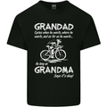 Grandad Cycles When He Wants Cycling Bike Mens Cotton T-Shirt Tee Top Black