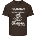 Grandad Cycles When He Wants Cycling Bike Mens Cotton T-Shirt Tee Top Dark Chocolate