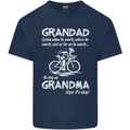 Grandad Cycles When He Wants Cycling Bike Mens Cotton T-Shirt Tee Top Navy Blue