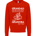 Grandad Cycles When He Wants Cycling Bike Mens Sweatshirt Jumper Bright Red