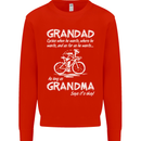 Grandad Cycles When He Wants Cycling Bike Mens Sweatshirt Jumper Bright Red