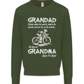 Grandad Cycles When He Wants Cycling Bike Mens Sweatshirt Jumper Forest Green