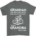 Grandad Cycles When He Wants Cycling Bike Mens T-Shirt Cotton Gildan Charcoal