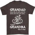 Grandad Cycles When He Wants Cycling Bike Mens T-Shirt Cotton Gildan Dark Chocolate