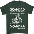 Grandad Cycles When He Wants Cycling Bike Mens T-Shirt Cotton Gildan Forest Green