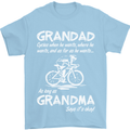 Grandad Cycles When He Wants Cycling Bike Mens T-Shirt Cotton Gildan Light Blue