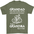 Grandad Cycles When He Wants Cycling Bike Mens T-Shirt Cotton Gildan Military Green