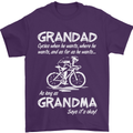 Grandad Cycles When He Wants Cycling Bike Mens T-Shirt Cotton Gildan Purple