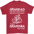 Grandad Cycles When He Wants Cycling Bike Mens T-Shirt Cotton Gildan Red