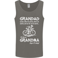 Grandad Cycles When He Wants Cycling Bike Mens Vest Tank Top Charcoal