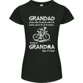 Grandad Cycles When He Wants Cycling Bike Womens Petite Cut T-Shirt Black