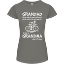 Grandad Cycles When He Wants Cycling Bike Womens Petite Cut T-Shirt Charcoal