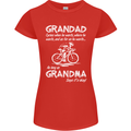 Grandad Cycles When He Wants Cycling Bike Womens Petite Cut T-Shirt Red