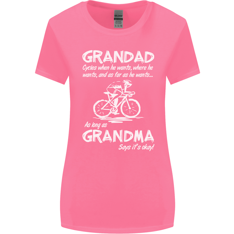 Grandad Cycles When He Wants Cycling Bike Womens Wider Cut T-Shirt Azalea
