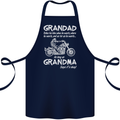 Grandad Grandma Biker Motorcycle Motorbike Cotton Apron 100% Organic Navy Blue