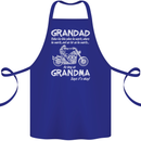 Grandad Grandma Biker Motorcycle Motorbike Cotton Apron 100% Organic Royal Blue