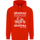 Grandad Grandma Biker Motorcycle Motorbike Mens 80% Cotton Hoodie Bright Red