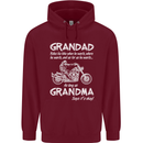 Grandad Grandma Biker Motorcycle Motorbike Mens 80% Cotton Hoodie Maroon