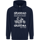 Grandad Grandma Biker Motorcycle Motorbike Mens 80% Cotton Hoodie Navy Blue