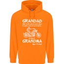 Grandad Grandma Biker Motorcycle Motorbike Mens 80% Cotton Hoodie Orange