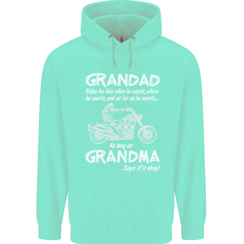 Grandad Grandma Biker Motorcycle Motorbike Mens 80% Cotton Hoodie Peppermint