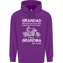 Grandad Grandma Biker Motorcycle Motorbike Mens 80% Cotton Hoodie Purple