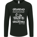 Grandad Grandma Biker Motorcycle Motorbike Mens Long Sleeve T-Shirt Black