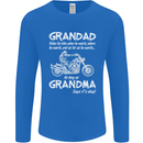 Grandad Grandma Biker Motorcycle Motorbike Mens Long Sleeve T-Shirt Royal Blue