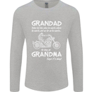 Grandad Grandma Biker Motorcycle Motorbike Mens Long Sleeve T-Shirt Sports Grey