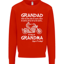 Grandad Grandma Biker Motorcycle Motorbike Mens Sweatshirt Jumper Bright Red