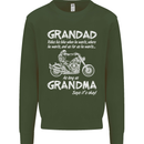 Grandad Grandma Biker Motorcycle Motorbike Mens Sweatshirt Jumper Forest Green