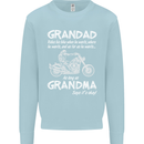 Grandad Grandma Biker Motorcycle Motorbike Mens Sweatshirt Jumper Light Blue