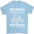 Grandad Grandma Biker Motorcycle Motorbike Mens T-Shirt Cotton Gildan Light Blue