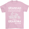 Grandad Grandma Biker Motorcycle Motorbike Mens T-Shirt Cotton Gildan Light Pink