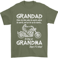 Grandad Grandma Biker Motorcycle Motorbike Mens T-Shirt Cotton Gildan Military Green