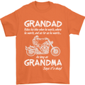Grandad Grandma Biker Motorcycle Motorbike Mens T-Shirt Cotton Gildan Orange