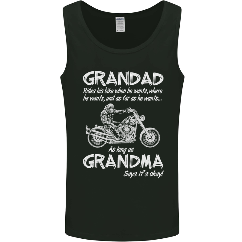 Grandad Grandma Biker Motorcycle Motorbike Mens Vest Tank Top Black